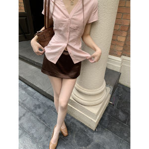 Summer New A-line Satin Skirt