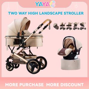 6 Month Warranty Luxury Baby Stroller for Baby Boy 3 In 1 Stroller High Landscape Folding Stroller2