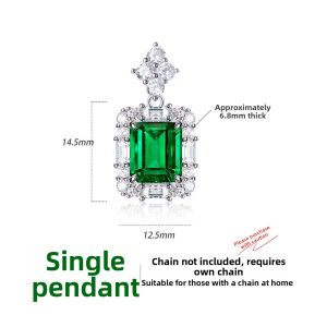 AILEQ | Sterling Silver Green Cubic Zirconia Minimalist Pendant Necklace