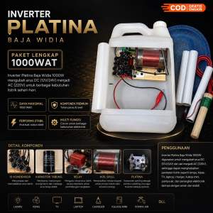 Siap Pakai Inverter Platina Baja 2000W Full Kondensor 12Volt