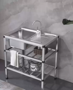 🔥สแตนเลส304 อ่างล้างจาน🔥ซิงค์ล้างจาน ใช้ที่บ้าน ไม่เป็นสนิม 100% ห้องครัว เรียบง่ายพร้อมขาตั้ง อ่างล้างจานล้างผัก เคาน์เตอ แบบออลอินวัน อ่างล้างจาน 1หลุม สล็อตเดี่ยว อ่างน้ำหลุมเดียว ซิ้ล้างจาน อ่างสแตนเลส อ่างล้างจานมือ ซิงค์สแตนเลส ซิงค์ล้างมือ