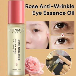 Rose Anti-Wrinkle Eye Essence Oil Moisturizing Massage Rollerball Eye Oil Lighten Dark Circles Fine Lines Lift Tighten