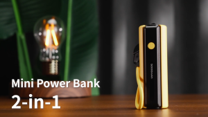 MeeGoo 5000mAh Power Bank Mini Portable Fast Charging Flashlight Function Power Bank Bulit-in Cable Power Bank original for iPhone android COD