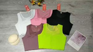 Áo bra nữ tập gym yoga aerobic thể thao phối lưới kèm mút chất liệu thun poly thấm hút mồ hôi co dãn 4 chiều BINSPORTS A253
