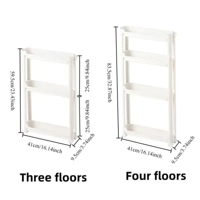 Behind The Door Storage Cabinet Bathroom and Kitchen Storage Rack Multi-layer Narrow Cabinet Space Saving Trolley Storage Rack