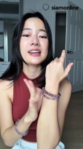 PHANTOM AMETHYST หินโป่งอเมทิสต์ โป่งข่ามอเมทิสต์ อเมทิสต์แก้วโป่งข่าม เลือกขนาดเม็ดหินได้ (6-14 มม.) สร้อยข้อมือหินแท้ by siamonlineshop