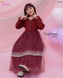 GAMIS KIDS BROCCADE SERIES!! GAMIS ANAK MULAI 5TAHUN GAMIS ANAK BALITA DAN ANAK TANGGUNG TSAMARA BY LABELLA WARNA PINK TUTU CANTIK GAMIS PESTA ANAK