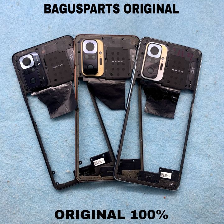 FRAME MIDDLE BAZZEL BAZEL TULANG RANGKA TENGAH SET NFC XIAOMI REDMI NOTE 10 PRO ORIGINAL COPOTAN