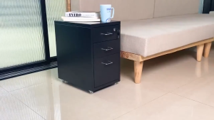 3 Drawers Metal Office Cabinet With Lock Unit Mobile Pedestal Drawer with wheels Minimalist Home Office File