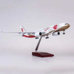 47CM Scale Table Decorations A330 Series Model Aircraft With Wheel Die-casting LED Light(Touch or Sound Control) for Collection
