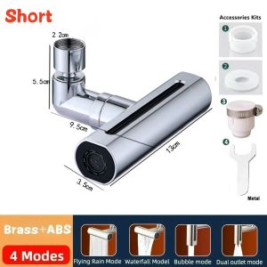 Multifunctional Sink Faucet Connector Kitchen Sink Waterfall Faucet 4 Mode Water Outlet Universal 720° Rotation Water Tap Extend