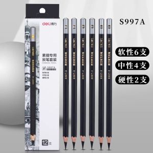 Bộ Bút Chì Vẽ Deli Sketch 4B 2B 2H 6B HB HB Soft Medium Hard Drawing Art Student Specialized Sketching Tools Set