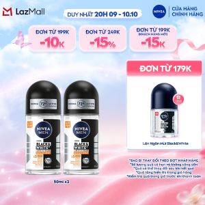 Bộ 2 Lăn Ngăn Mùi NIVEA MEN Black & White - Hương Mạnh Mẽ (Ultimate) - 85392