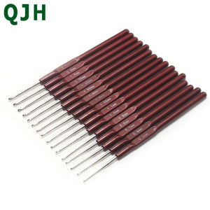 16 Size Plastic Handle Steel Crochet Hook Knitting Needle Bag Knitting Process 0.5mm-2.7mm DIY Weaving Tool