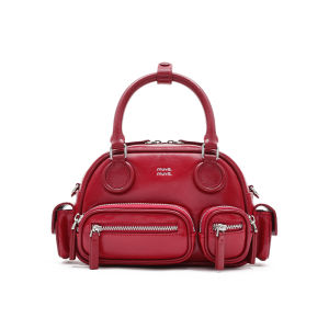 Muva Genuine Leather Bowling Bag Multi-Pocket Handbag Motorcycle Style Single Shoulder Cool Sweet New Arrival for Men And Women