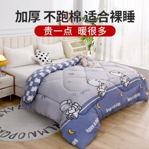 Thickened Super Warm Space Cotton Quilt Durable Home Use Double Bed Quilt for Student Dormitory Single Bed Spring Autumn Use