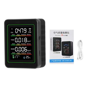 Máy Dò Khí Formaldehyde & CO2 5 Trong 1 Tuya WIFI Màn Hình Màu HD 28 Inch Cảm Biến Khí Thông Minh