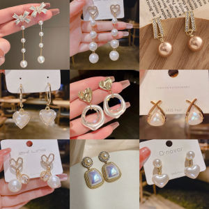 Hoa Tai Ngọc Trai Bạc Nguyên Chất Thời Trang Mùa Hè Đơn Giản Hoa Trang Trí Tai Đi Làm Phong Cách Hong Kong Trái Tim Hình Trái Tim Nữ