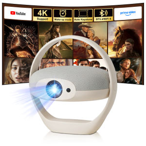 Salange | Salange N21 Smart Projector Android 144K Support Auto Focus WiFi6 BT5.4 Hi-Fi Stereo RGB Ambient Light Bedroom Projectors