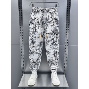 Quần Dài in Họa Tiết Phong Cách Trung Hoa Cho Nam Mùa Hè Quần Dài Ống Rộng Bằng Lụa Băng Quần Dài Thường Ngày Quần Dài Đến Mắt Cá Chân