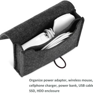 Digital Storage Bag Thick Felt Shockproof Organizer Anti Dust Anti Scratch Portable Pouch for Earphone Office Accessory Storage