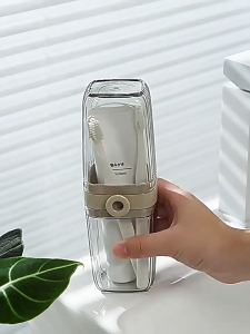 Pelise 2 in 1Travel Toothbrush & Soap Case Set Leakproof Transparent Portable for Camping/Trips Soap Box