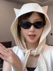 Mũ Che Nắng Chống Tia UV Cho Nữ Mùa Hè 2024 Mũ Che Nắng Tai Thỏ Dễ Thương Nhanh Khô Có Dây Buộc Che Chắn Tai Mũ Đi Chơi