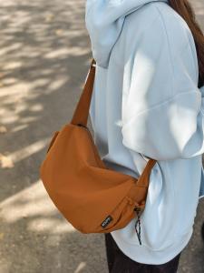 Casual Crossbody Bag for Men Japanese Harajuku Style Single Shoulder Bag Simple Leisure Student Mens Bag Trendy Soft Nylon