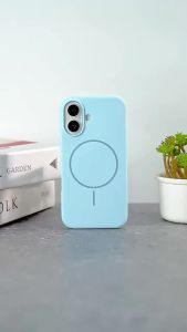 For Magsafe Magnetic Wireless Charging Solid Color Liquid Silicone Phone Case For iPhone 17 Pro 16 15 Pro Max Bumper Back Cover