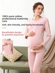 Miiow | Pure Cotton Maternity Sleepwear Thin Summer Home Clothes For Pregnant Women With Nursing Mouth Spring Autumn Ladies Pyjamas