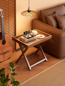 Foldable Tea Table Side Cabinet Storage Tray Living Room Sofa Outdoor Small Table Modern Simple Style Home Furniture Corner Table