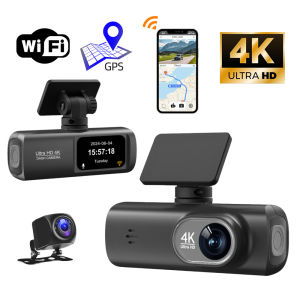 Dash Cam for Car WiFi & GP 4K Front +1080P Rear Dual Dash Camera Super Night Vision and Parking Assistance Supports 256GB Max