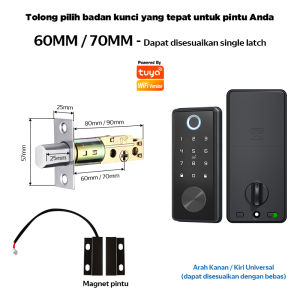Tuya Smart Door Lock Fully Automatic Digital Lock Fingerprint Kunci Pintu Kamar without Handle Smart Home Password Electronic lock