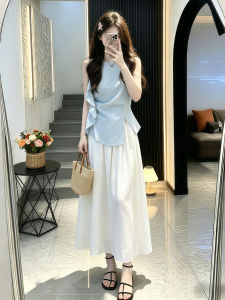 Ge·an·fei | Irregular Blue Summer Vest Dress