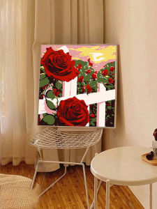 Modern Simplicity Floral Numbered DIY Handmade Filling Acrylic Painting Childrens Cartoon Small Size Coloring Decorative Artwork