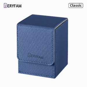 BERYFAM Deck Box 100+ sleeved cards Magnetic Closure leather Trading Card Holder for MTG Pokémon One Piece YuGiOh Toploaders Blueberry
