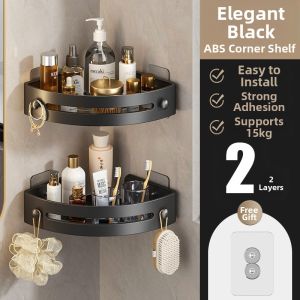 JIAXU | Corner Wall Mounted Bathroom Storage Shelf No Drilling