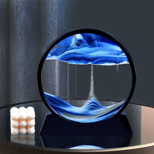 Creative sand moving art 3D glass moving hourglass rotating sand moving scene natural landscape bedside lamp home decoration gift