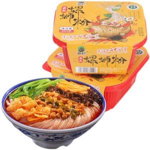 Authentic Guangxi Flavor Spicy And Sour Snail Rice Noodles Quick Food Ready to Eat Convenient Instant Mi Xian Heat Induction Boxed Halal