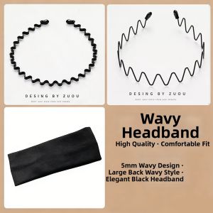 ZUOOU | Invisible Smooth Non-slip Headband Comb Black