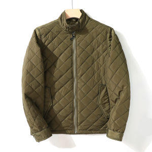 Pookytage Mens Lightweight Cotton Jacket British Style Warmth Business Casual Standard Fit Thickened Autumn Winter Coat