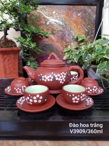 Bộ trà hoa đào ấm 360ml chén 50ml