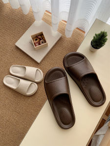 Casual Solid Color Soft Bottom Comfortable EVA Flat Sandals Indoor Anti-Slip Fashionable Bathroom Slippers Summer Couples