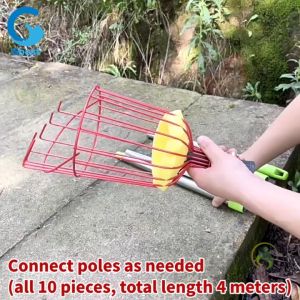 Gbest Height Adjustable Multifunction Fruit Picker net Basket Tool Easy Safe Work plucking mango papaya plucker catcher Gardening picking Tools fruit cutter tree Leaf Picker pemetik buah galah panjang kait mangga kelapa pengait leric