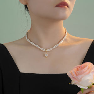 Double Layer Pearl Necklace for Women Luxury Choker 2025 New Style Lady Colour Original Design  out Pearl Necklace