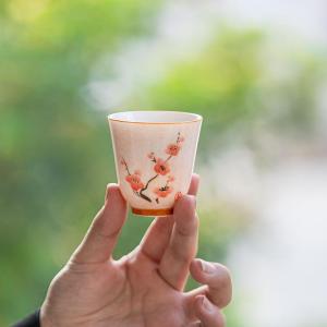 Cốc Trà Gốm Sứ Vẽ Tay Cốc Trà Pha Trà Cốc Trà Đơn Dùng Tại Nhà Bộ Trà Gongfu Kiểu Dáng Đẹp Màu Đỏ Phong Cách Đường Đỏ Cốc Trà Dùng Riêng