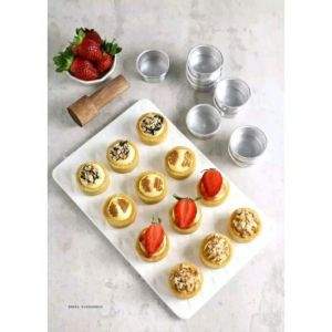 12Pcs Cetakan Kue Pie Polos / Loyang kue Pie Hokkaido / Tart Biscoff Egg Tart / Cetakan Pai Sus Bulat/cetakan kue korea ORAMI KEKINIAN+bonus penekan tartlest nya