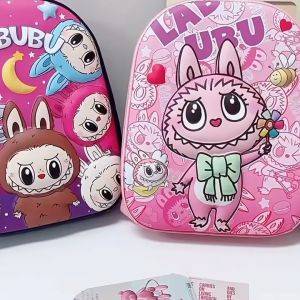 Túi đi học trẻ em 1-5T hình Labubu The Monsters đáng yêu Ba lô cho bé mẫu giáo hoạt hình Pop Mart hot trend BOLALA BA024