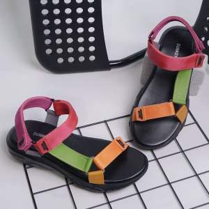 BELLEZA Dunkenstock TEVVA Sepatu Sandal Wanita Sendal Beleza Wedges Model dua Tali Strap Belakang Hak Tinggi Sole 4cm Sandal Gunung Velcro Bellezza Kekinian Premium Terbaru Shoes Mall Official Store