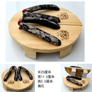 Personalized Wooden Clogs Original Single Rubber Bottom round Two Teeth Dance Girl Cool Slippers Wooden Doll Casual Flip Flops